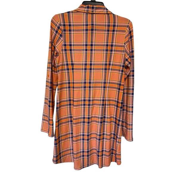 No Comment Peach Plaid Long Sleeve Button-Down Shirt Size M - Picture 2 of 6